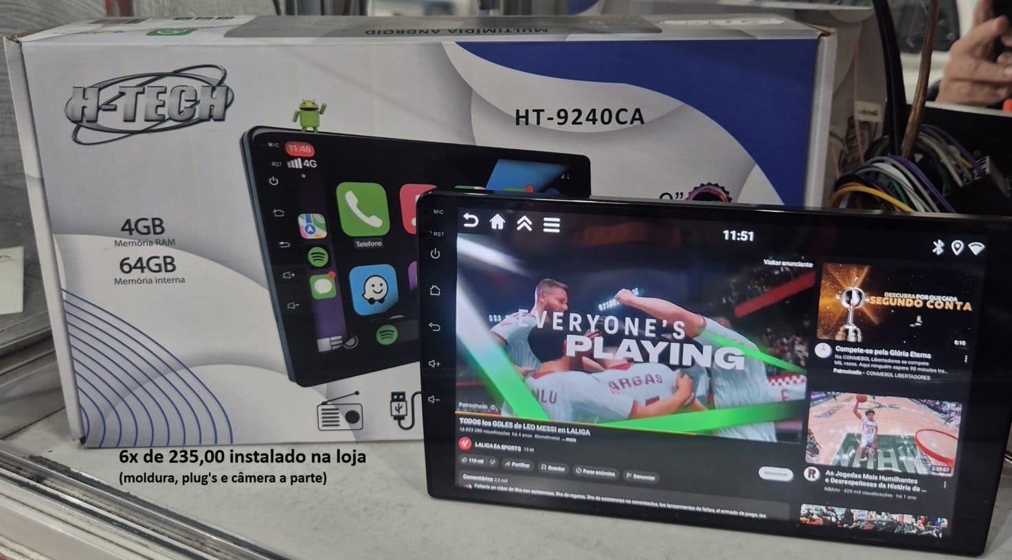 Multimídia 9" HT-9240CA Android Carplay sem Fio - Imagem 4