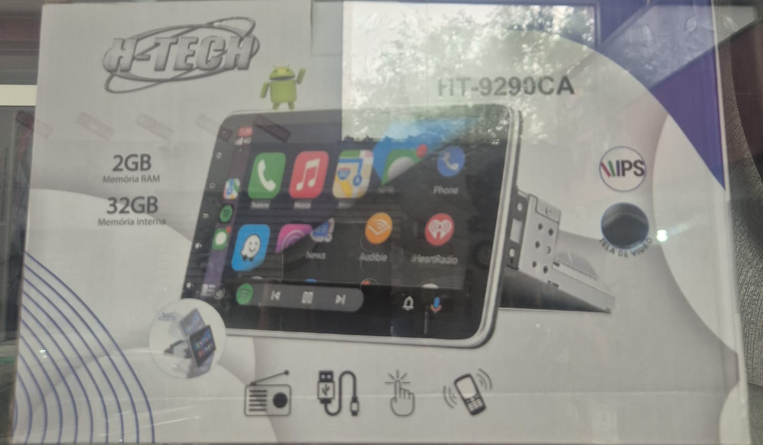 Multimídia 9" Android 1DIN Carplay sem Fio 2/32G - Imagem 6
